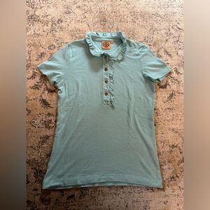 Tory Burch teal button down shirt